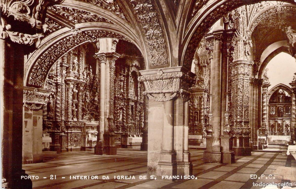 Cartes Postales: Postal Interior de la Iglesia de San Francisco en Oporto