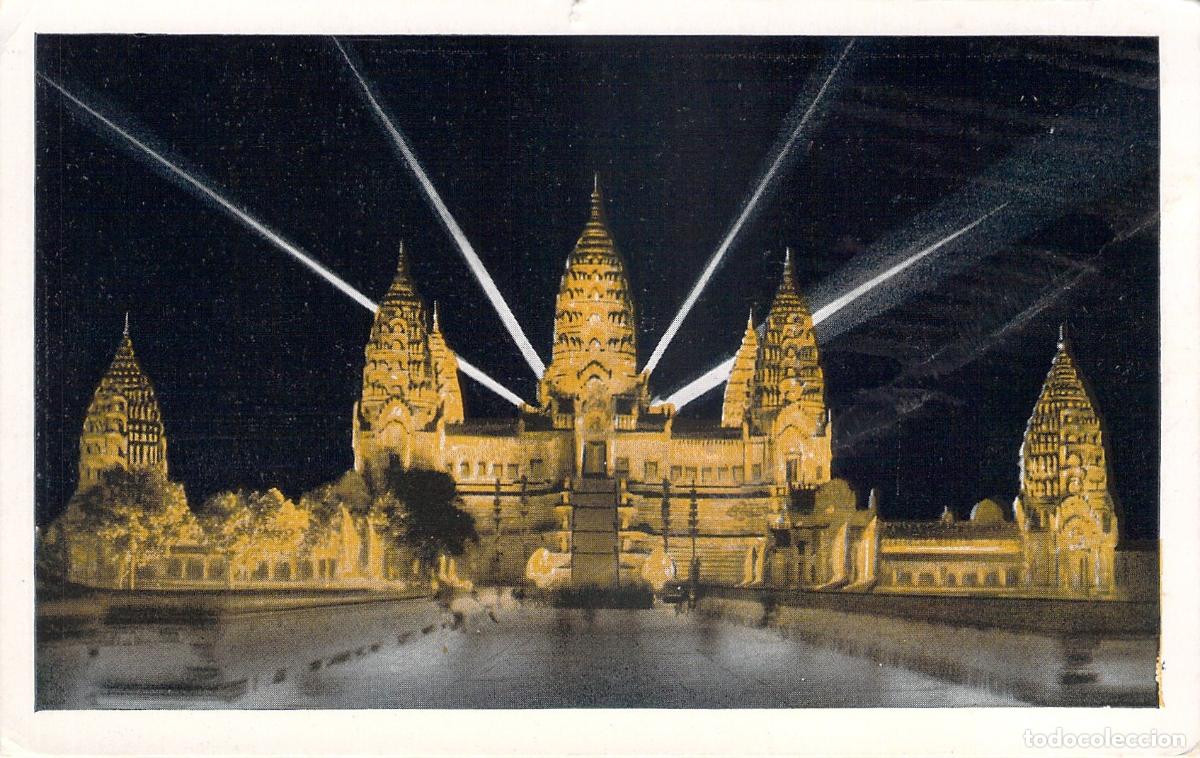 Cartes Postales: Postal de Angkor Wat de Noche Exposici&oacute;n Colonial de Par&iacute;s