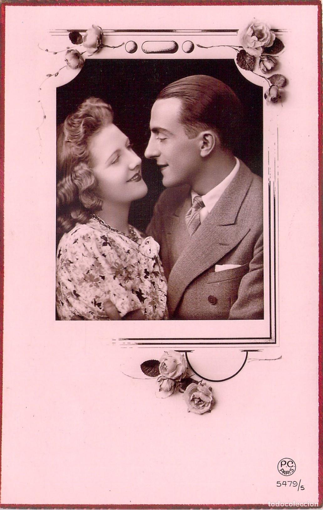 Postales: Postal Francesa de Pareja Rom&aacute;ntica Retrato P.C. Paris