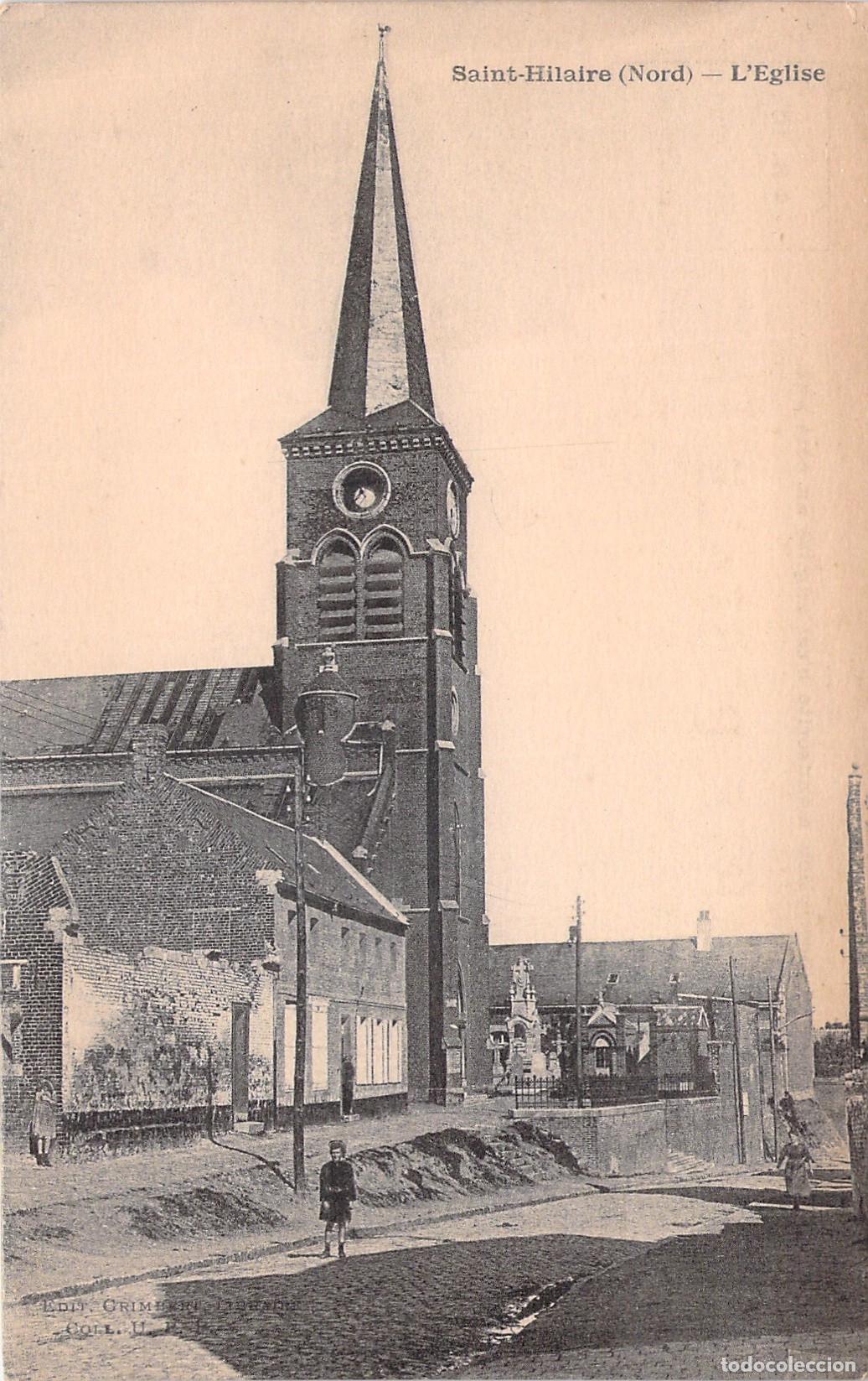 Postales: Postal Iglesia de Saint-Hilaire en el Departamento de Nord Francia