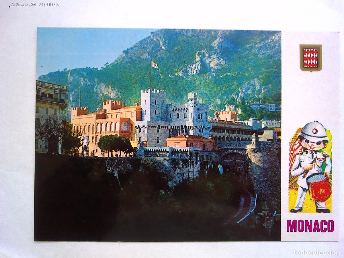Postales: POSTAL DE MONACO : PALACIO DEL PRINCIPE . A&Ntilde;OS 60 , CON DIBUJITO DE GUARDIA