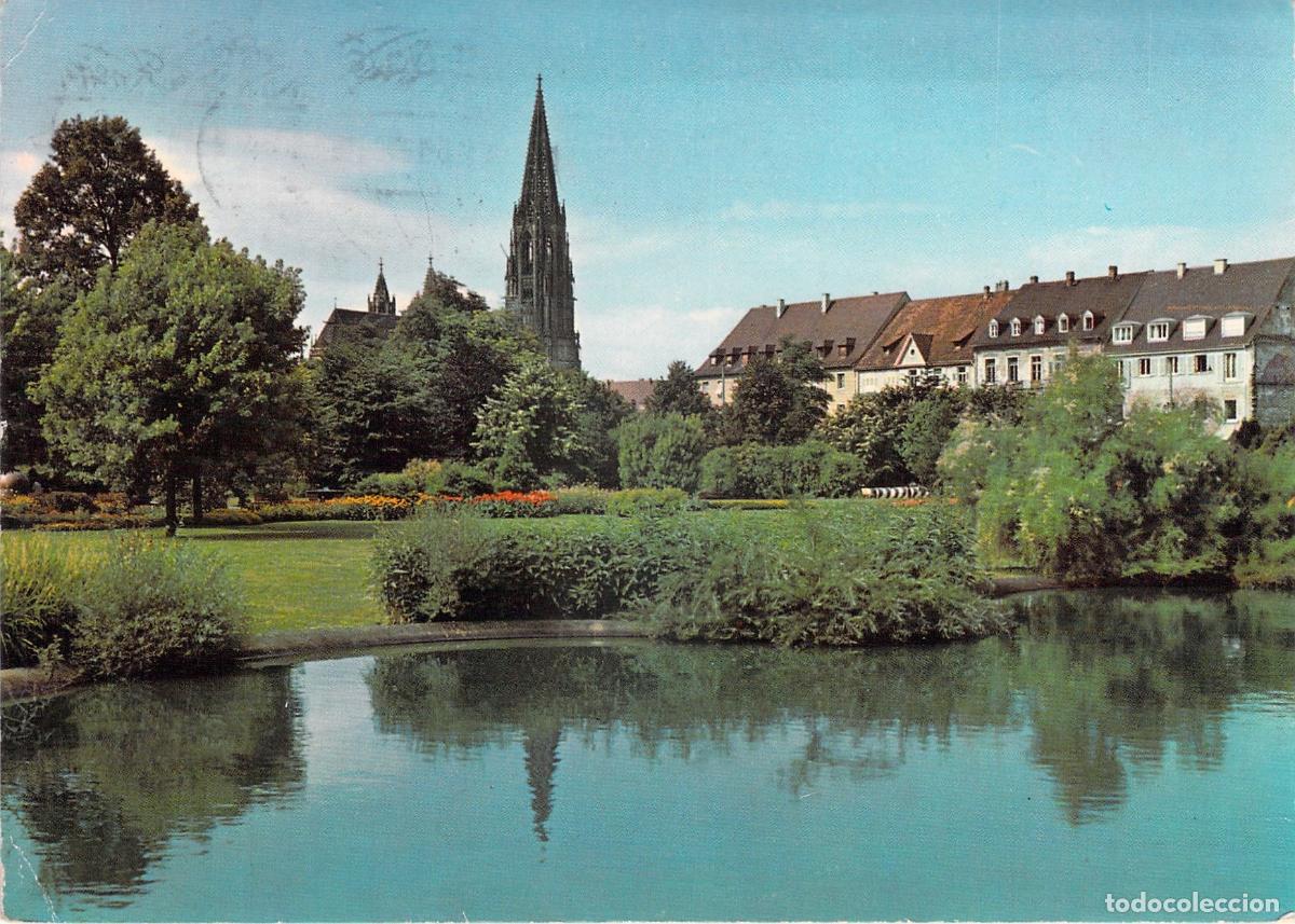 Postkarten: Postal de Friburgo de Brisgovia: Jard&iacute;n Stadtgarten