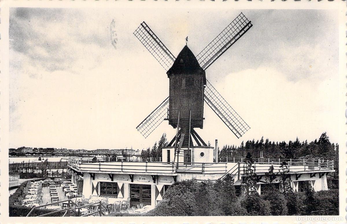 Postkarten: Postal Molino de Viento y Belv&eacute;d&egrave;re en St-Anna-Strand, Amberes