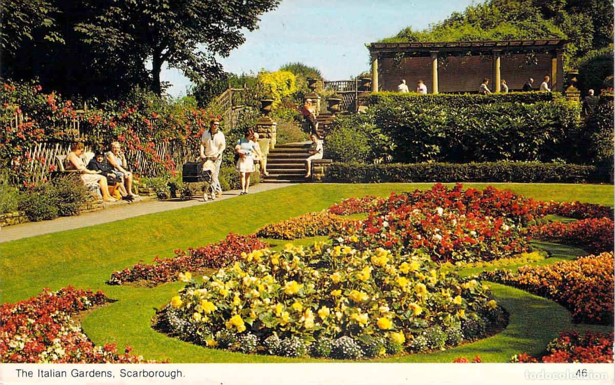 Postales: Postal de los Jardines Italianos, Scarborough, Inglaterra