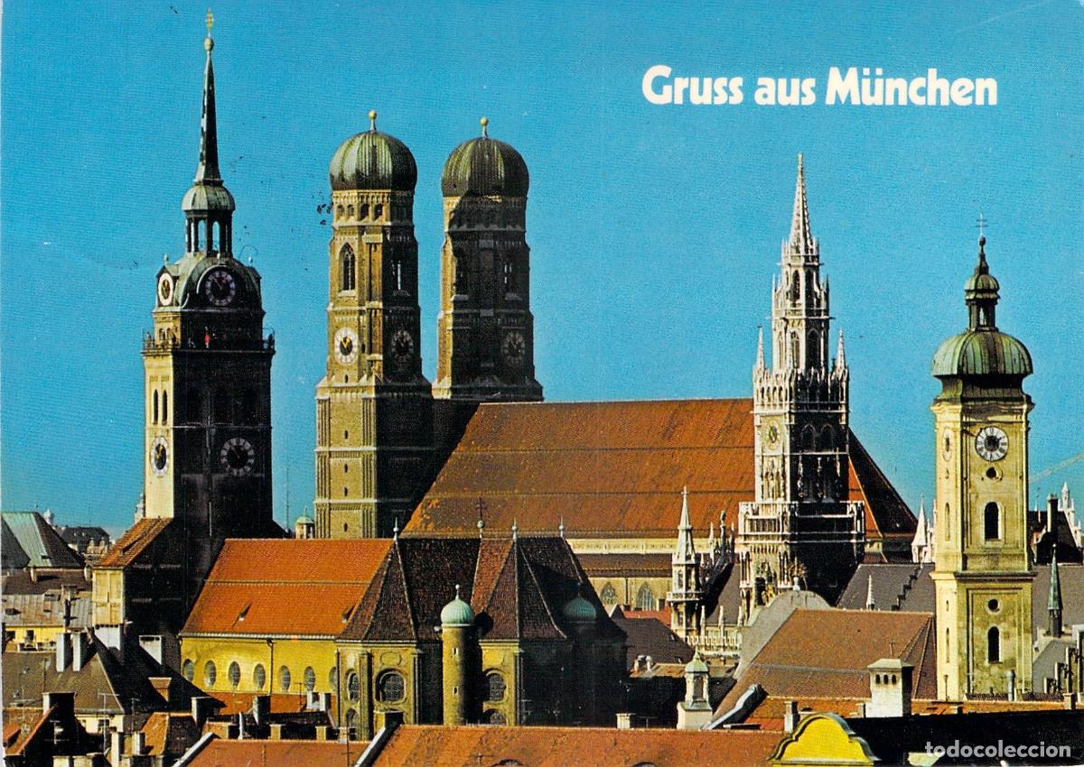 Postales: Postal de M&uacute;nich con Vistas de la Catedral y el Ayuntamiento