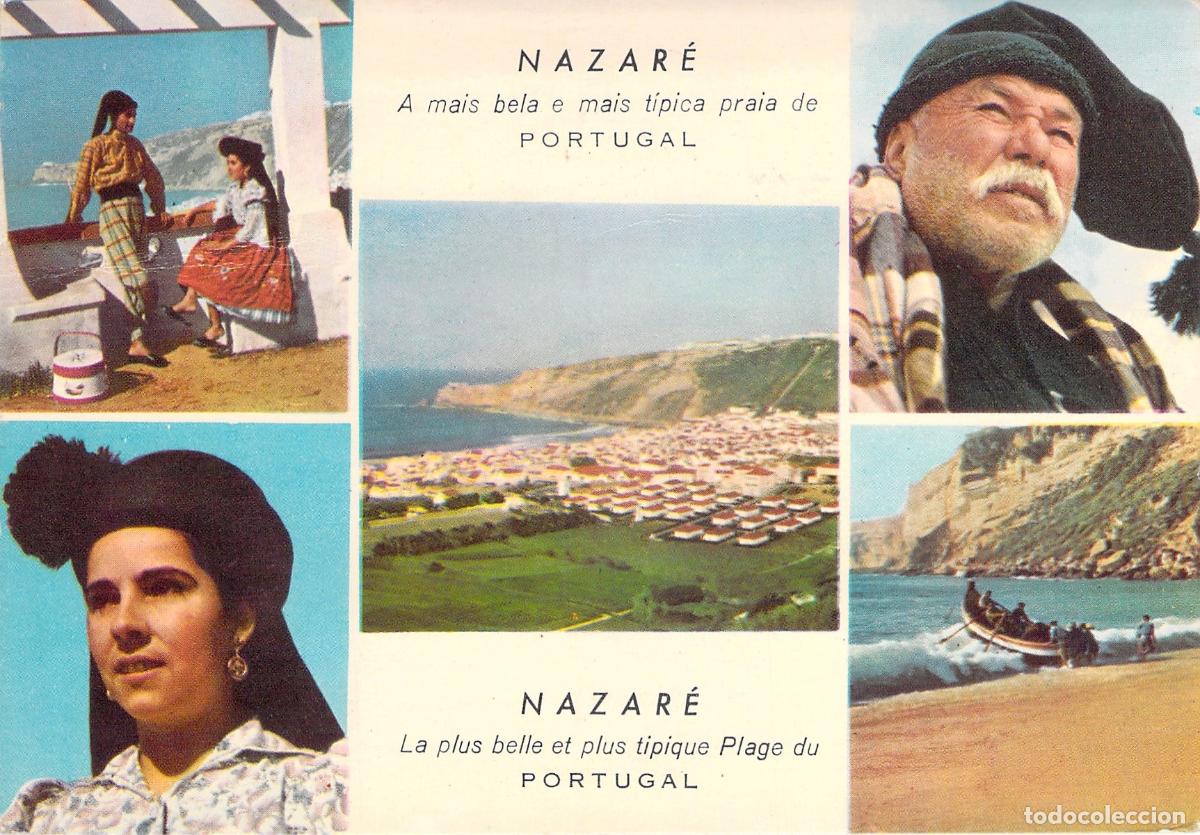 Postales: Postal de Nazar&eacute; Portugal con Vistas y Trajes T&iacute;picos