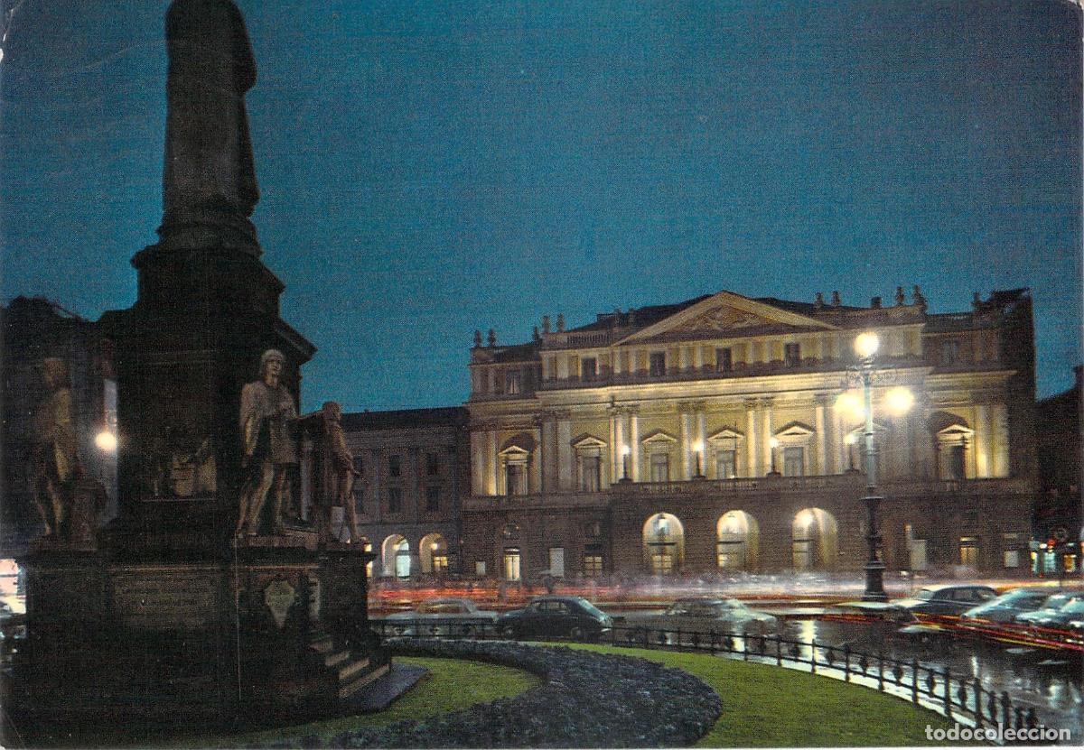 Postkarten: Postal de Mil&aacute;n de Noche Teatro de la Scala Italia