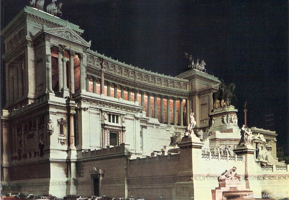 Postkarten: Postal de Roma, Altare della Patria en Vista Nocturna