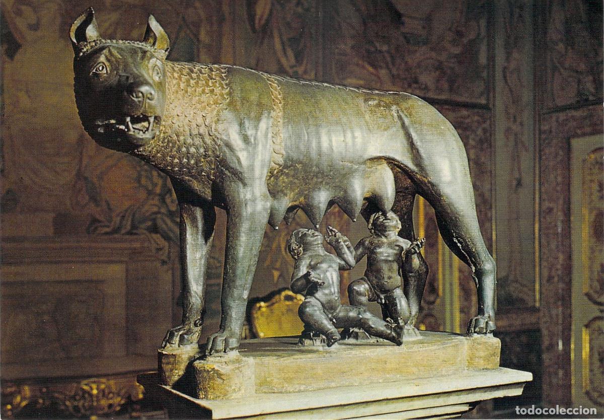 Postkarten: Postal de la Lupa Capitolina en Roma, Museos Capitolinos