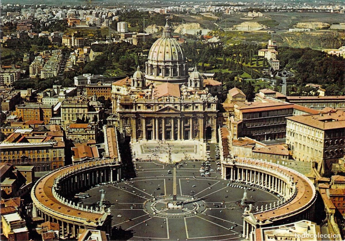 Postkarten: Postal de la Plaza y Bas&iacute;lica de San Pedro, Ciudad del Vaticano, Roma