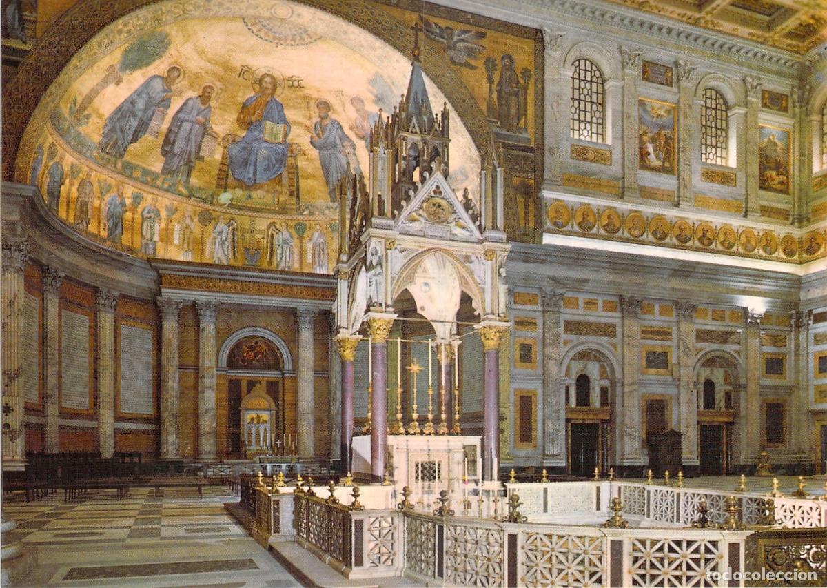 Postkarten: Postal de la Bas&iacute;lica de San Pablo y el Altar Papal en Roma