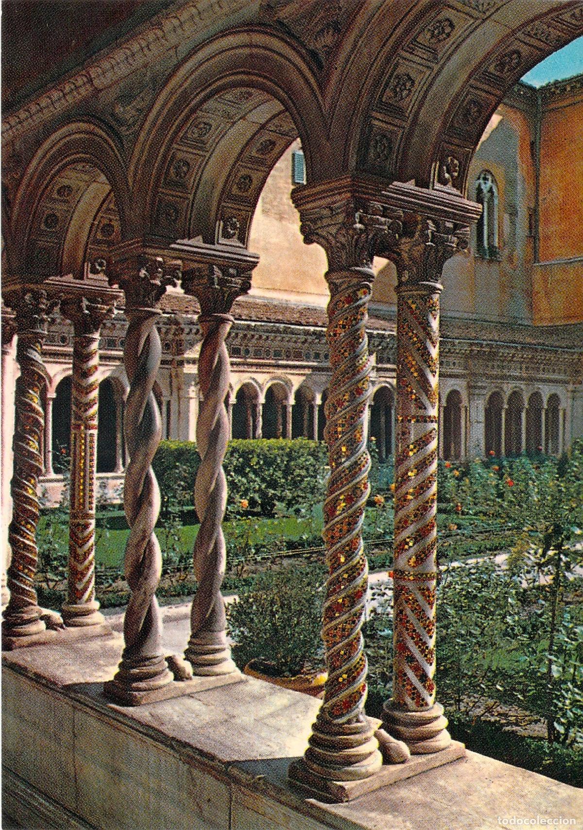 Postkarten: Postal Roma Bas&iacute;lica de San Pablo Columnas del Claustro Cosmatesco