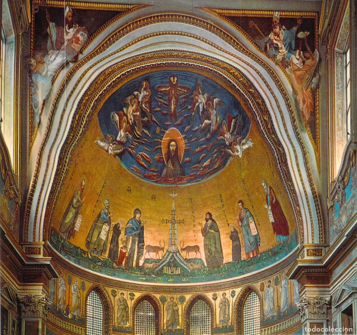 Postales: Postal Mosaico del &Aacute;bside de la Bas&iacute;lica de San Juan de Letr&aacute;n en Roma