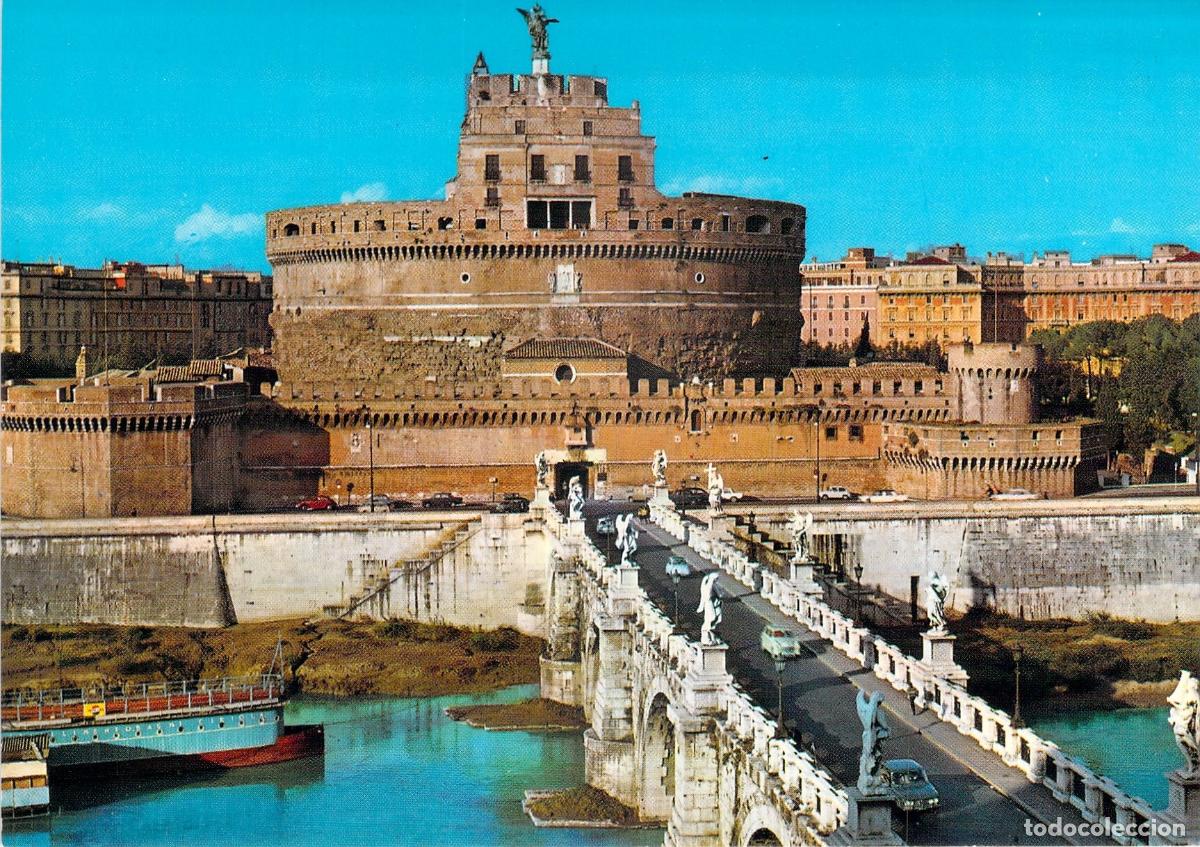 Postales: Postal de Roma, Italia: Castel Sant'Angelo y el Puente de Sant'Angelo