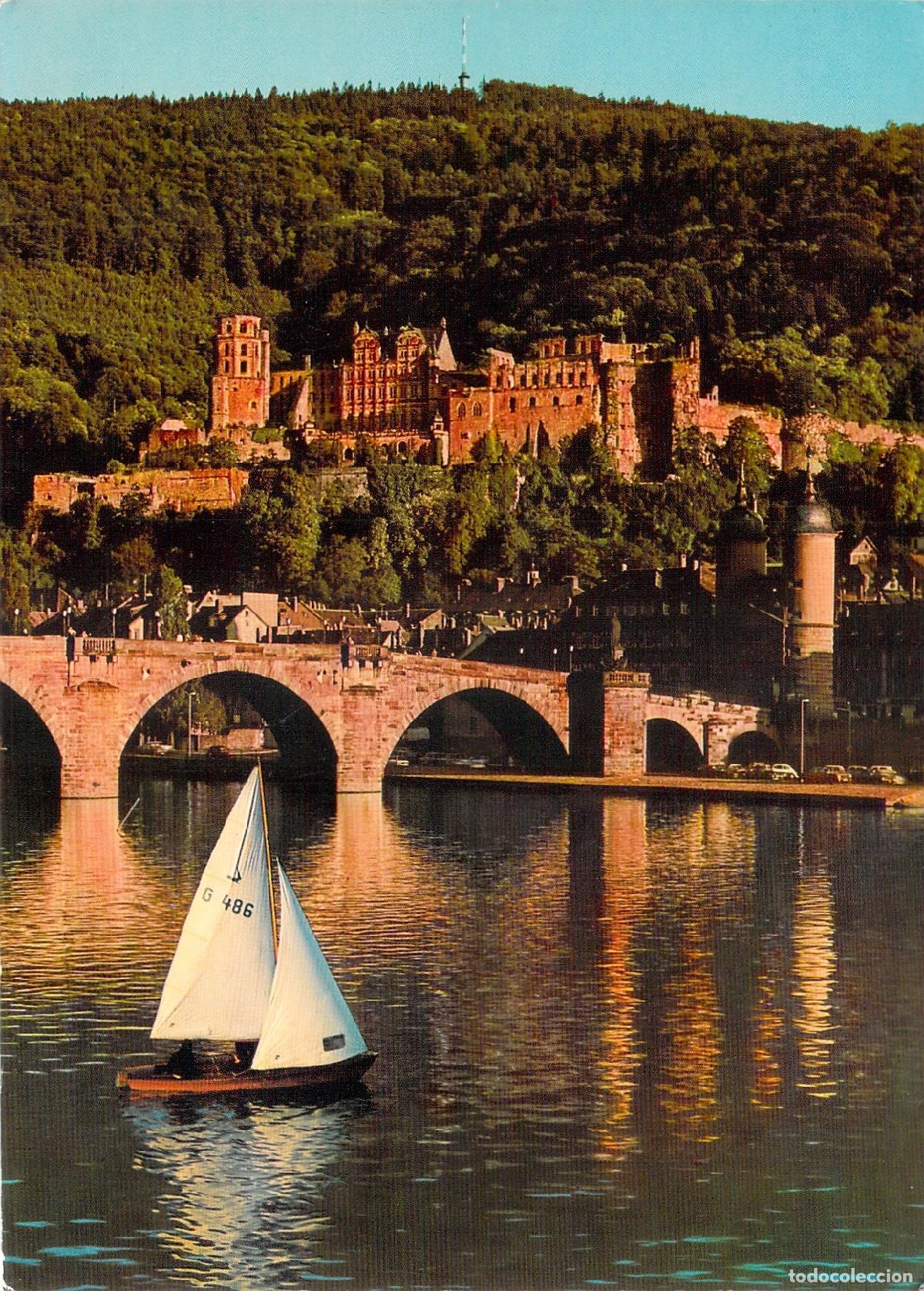 Postales: Postal de Heidelberg, Castillo y Puente sobre el R&iacute;o Neckar
