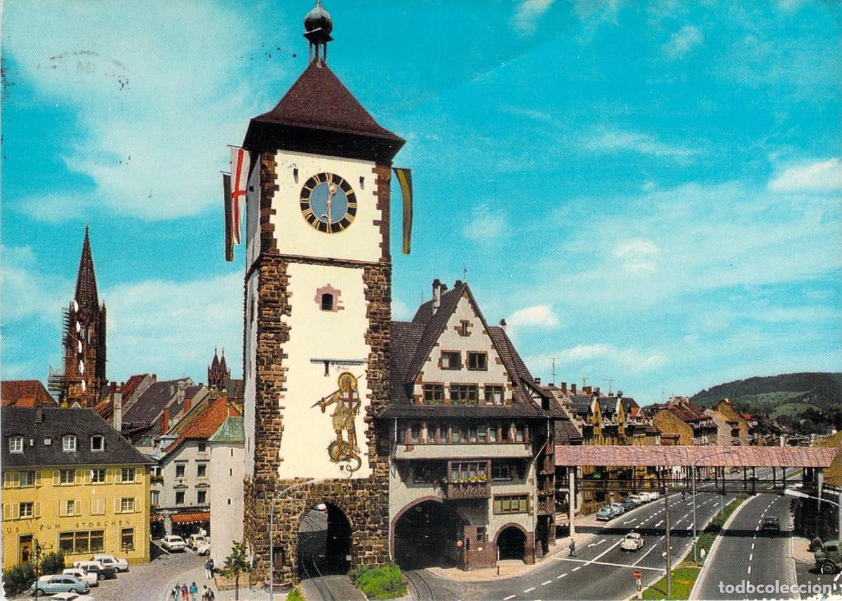 Postales: Postal de Friburgo Schwabentor y Pasarela de Suabia Alemania