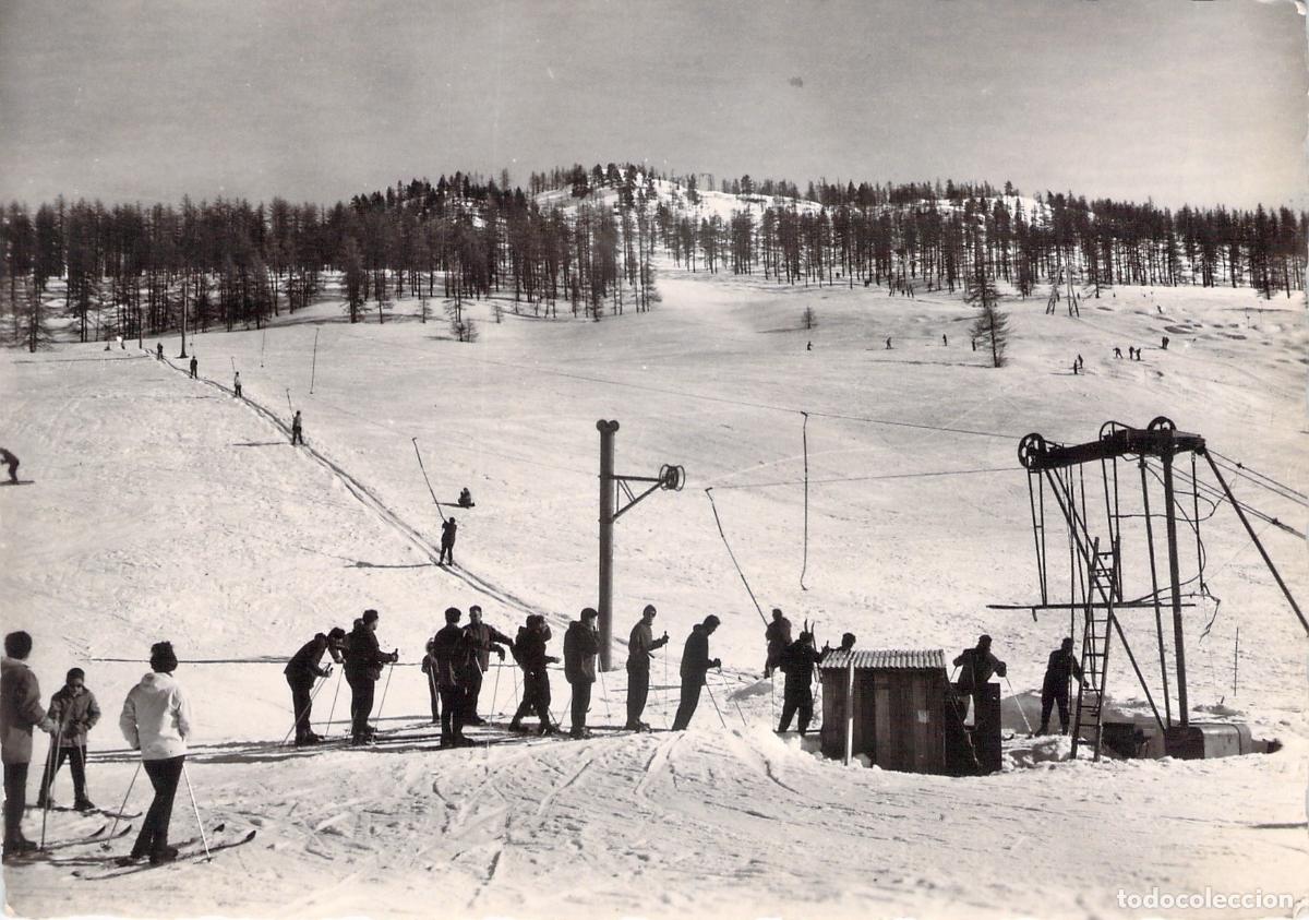Postales: Postal de Montgen&egrave;vre: Pistas y Telesqu&iacute; del Prarial, Alpes