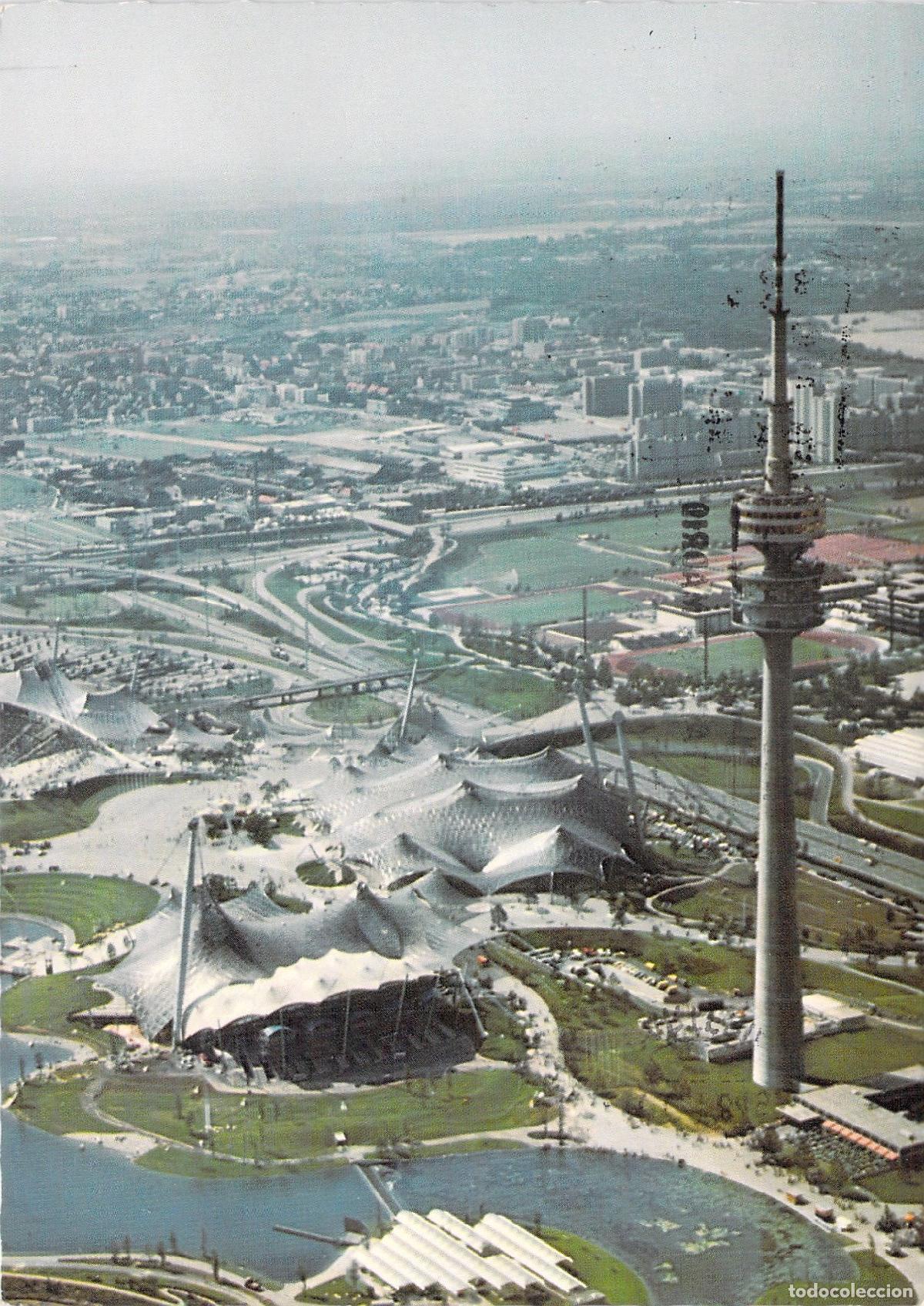 Postales: Postal del Parque Ol&iacute;mpico de M&uacute;nich con Vista A&eacute;rea