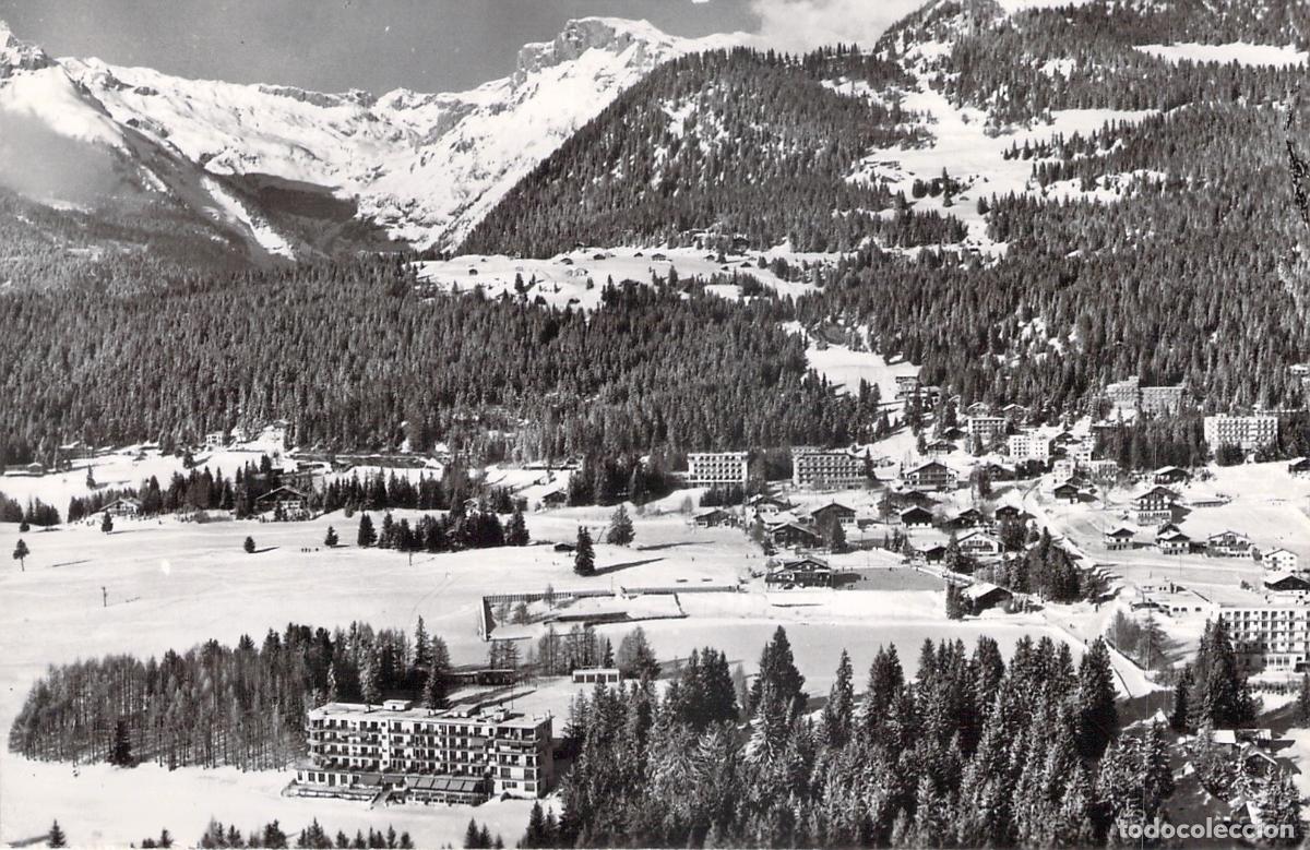 Postales: Postal de Crans-sur-Sierre Suiza Paisaje Nevado y Hoteles de Monta&ntilde;a