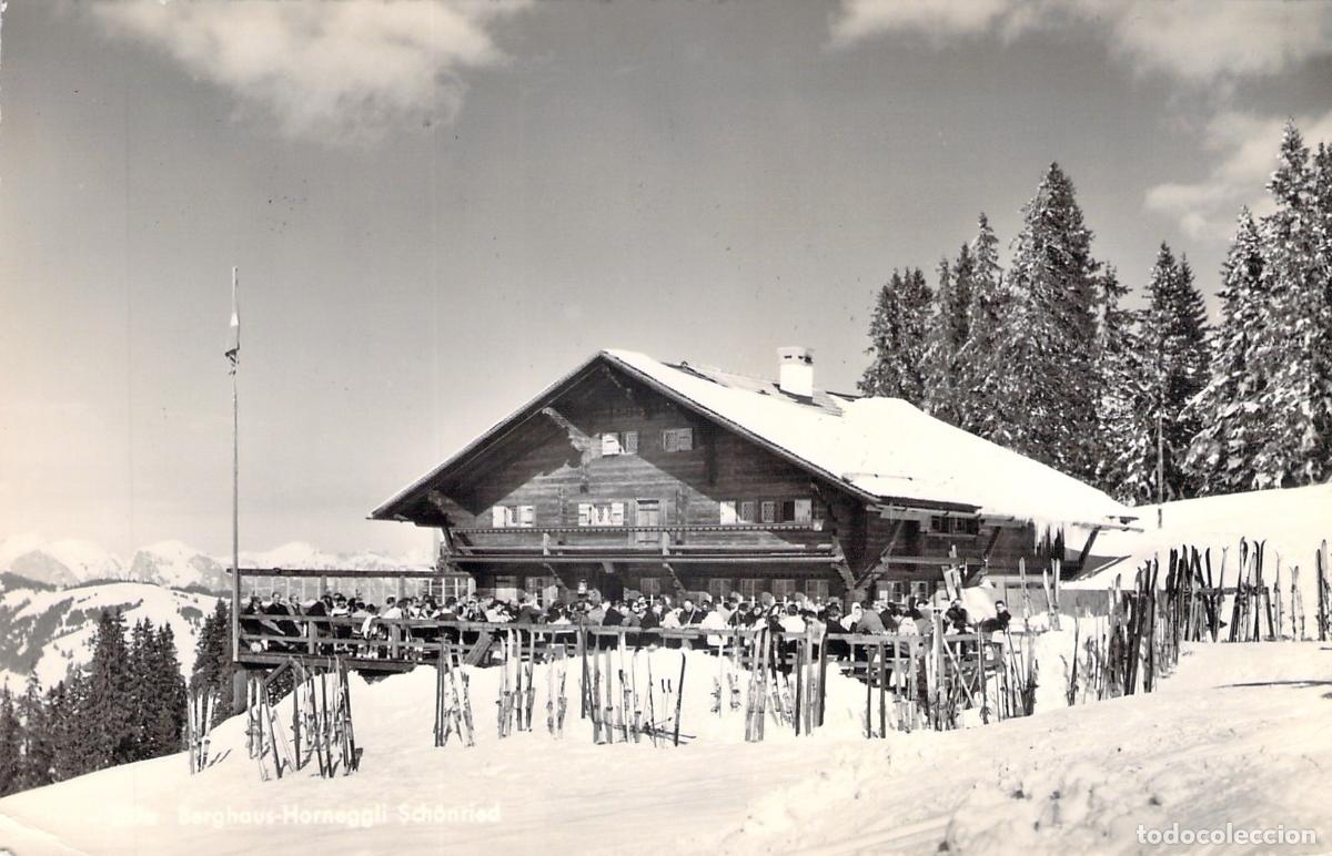 Postales: Postal de Sch&ouml;nried, Suiza - Refugio Berghaus-Horneggli en la Nieve