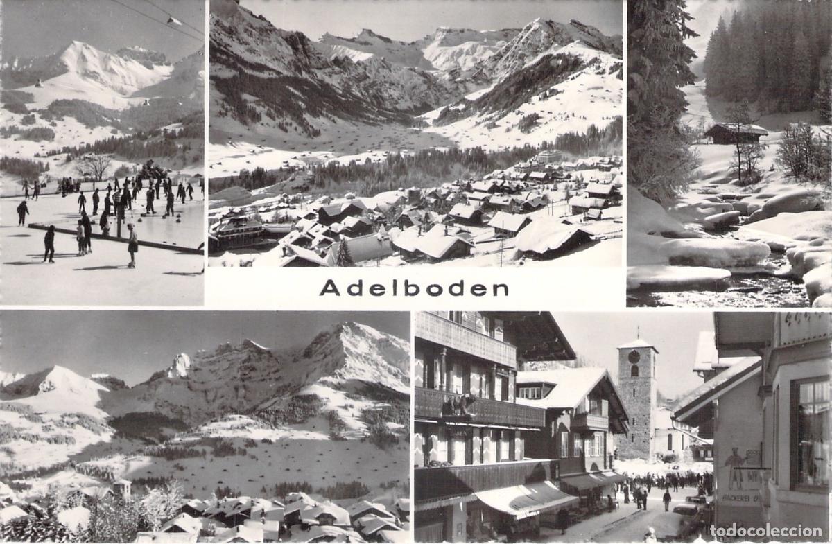 Postales: Postal Multivista de Adelboden Suiza en Invierno