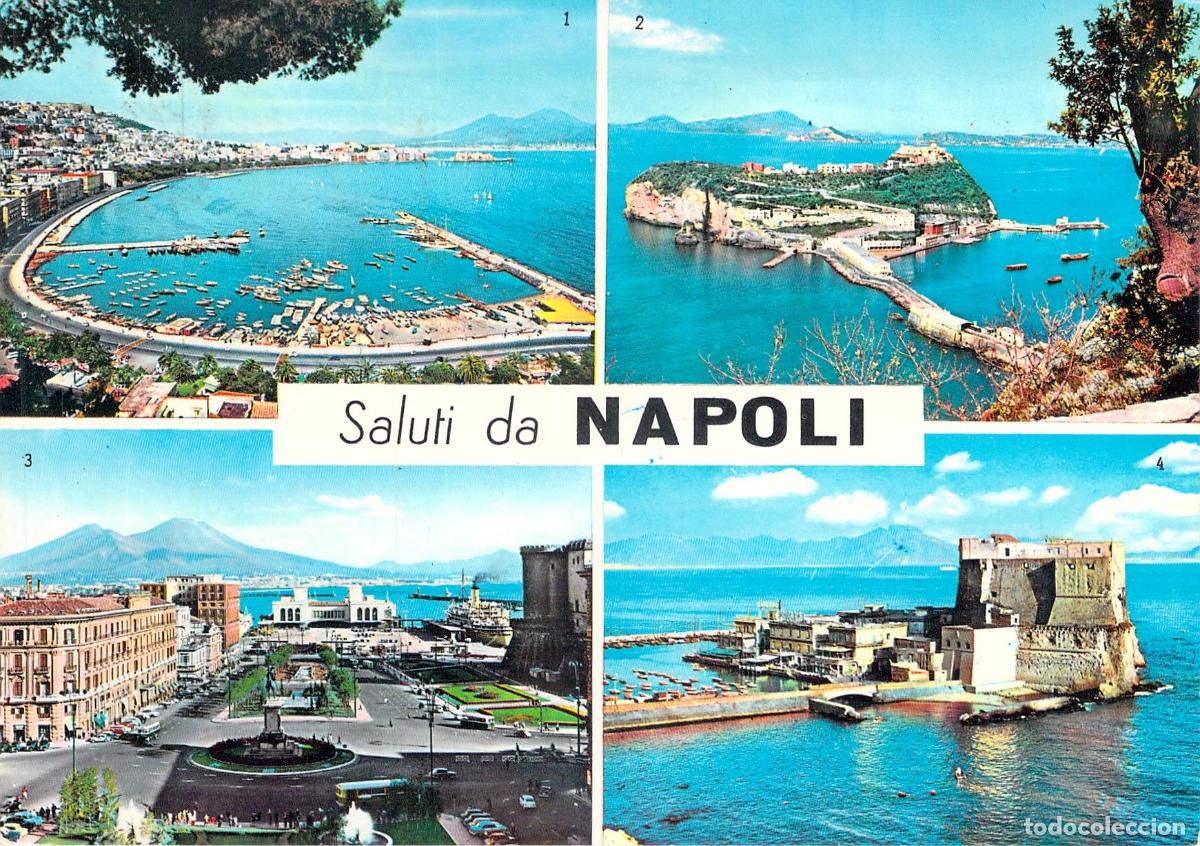 Postales: Postal Multivista de N&aacute;poles con Vistas de Nisida y Castel dell'Ovo
