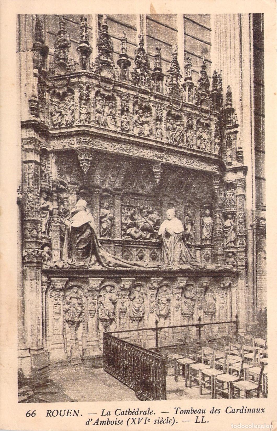 Postales: Postal de la Catedral de Rouen: Tumba de los Cardenales de Amboise
