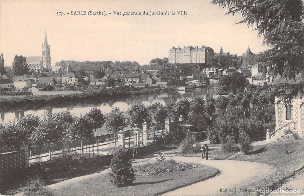 Postales: Postal de Sabl&eacute;-sur-Sarthe: Vista General del Jard&iacute;n de la Ciudad