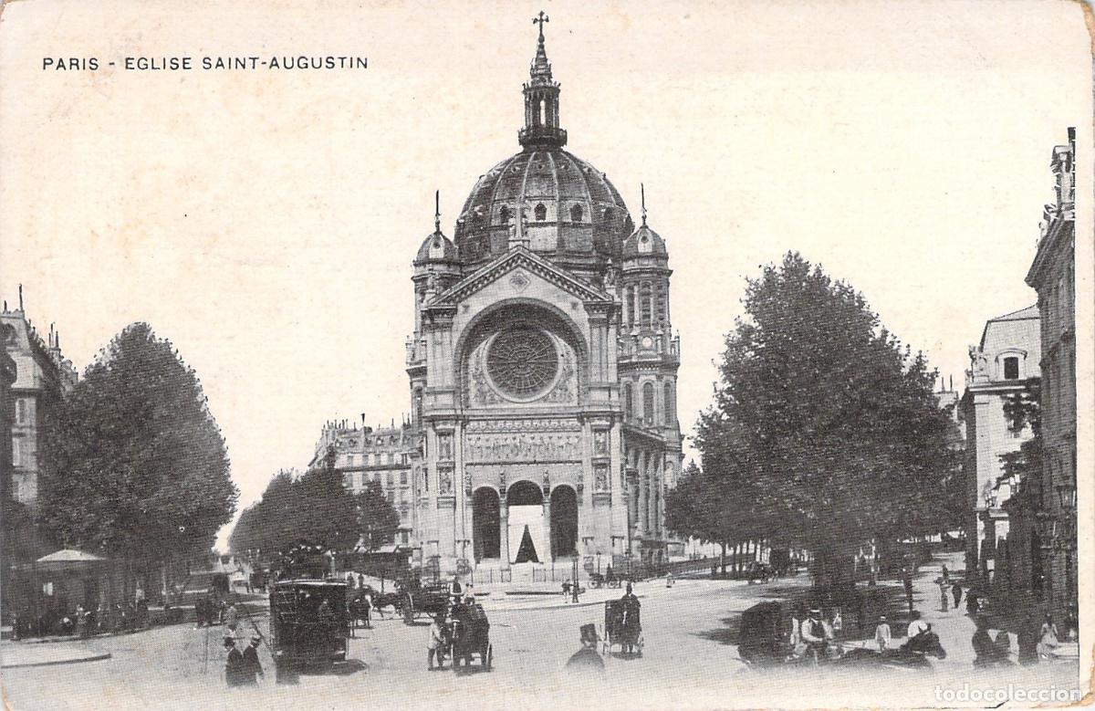 Postales: Postal de la Iglesia de San Agust&iacute;n en Par&iacute;s, Francia