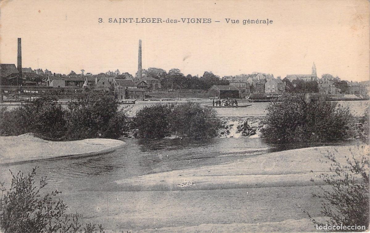 Postales: Postal de Saint-L&eacute;ger-des-Vignes Vista General con R&iacute;o