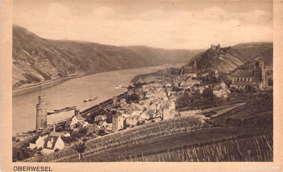 Postales: Postal de la ciudad de Oberwesel con el r&iacute;o Rin, Alemania