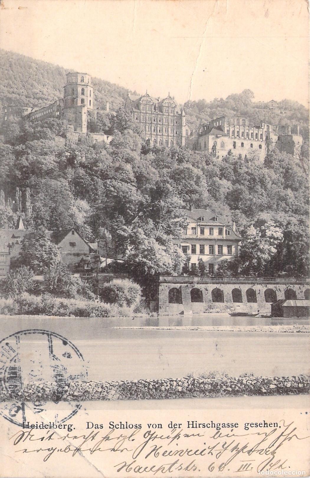 Postales: Postal Castillo de Heidelberg desde Hirschgasse, Alemania