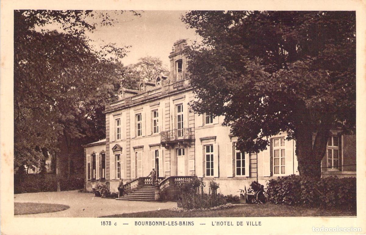 Postales: Postal del Hotel de Ville en Bourbonne-les-Bains, Francia