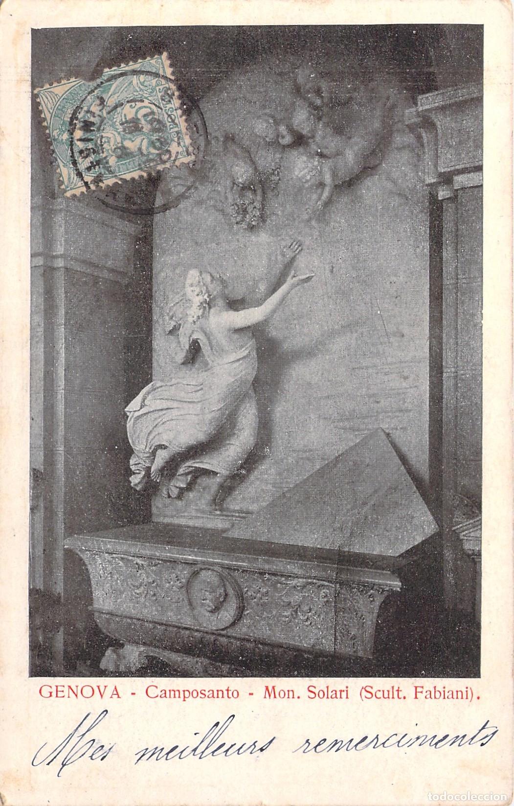 Postales: Postal del Monumento Solari en el Camposanto de G&eacute;nova, Italia