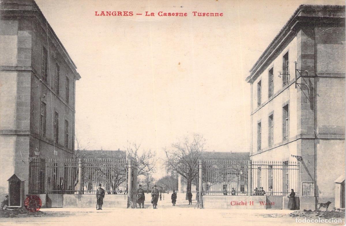 Postales: Postal de la Caserna Turenne de Langres con Soldados