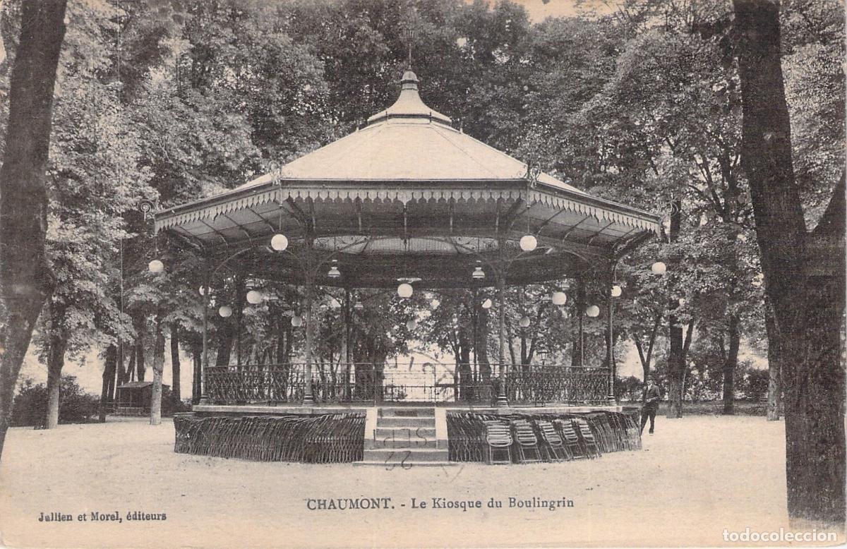 Postales: Postal del Quiosco de M&uacute;sica de Boulingrin en Chaumont, Francia