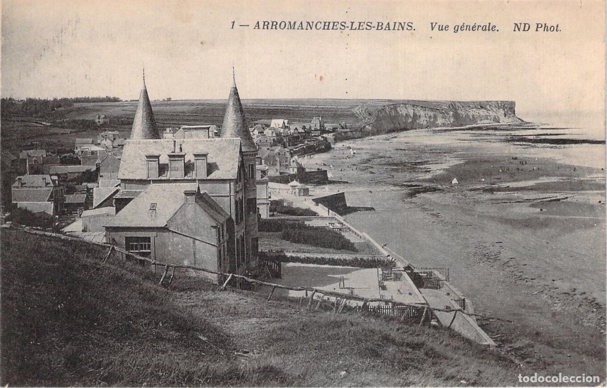 Postales: Postal de Arromanches-les-Bains Vista General de la Costa de Normand&iacute;a