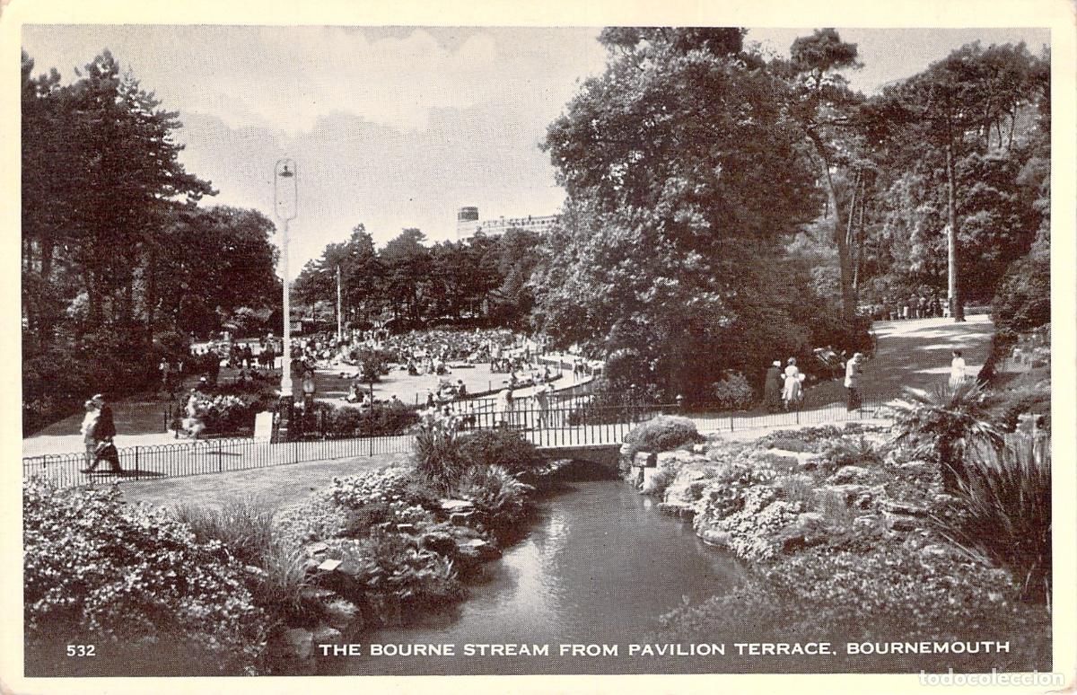 Postales: Postal de Bournemouth El R&iacute;o Bourne desde Terraza del Pabell&oacute;n