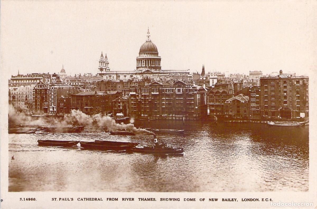 Postales: Postal de la Catedral de San Pablo y R&iacute;o T&aacute;mesis, Londres