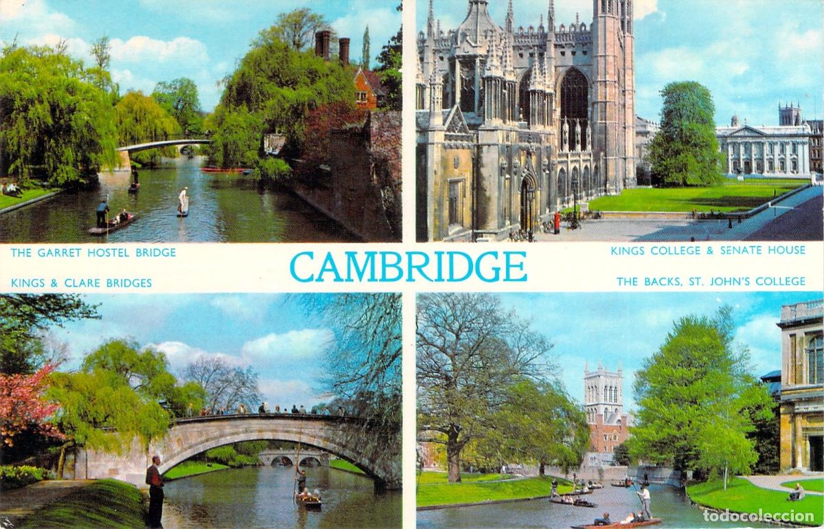 Postales: Postal Multivista de Cambridge Inglaterra Colegios y Puentes