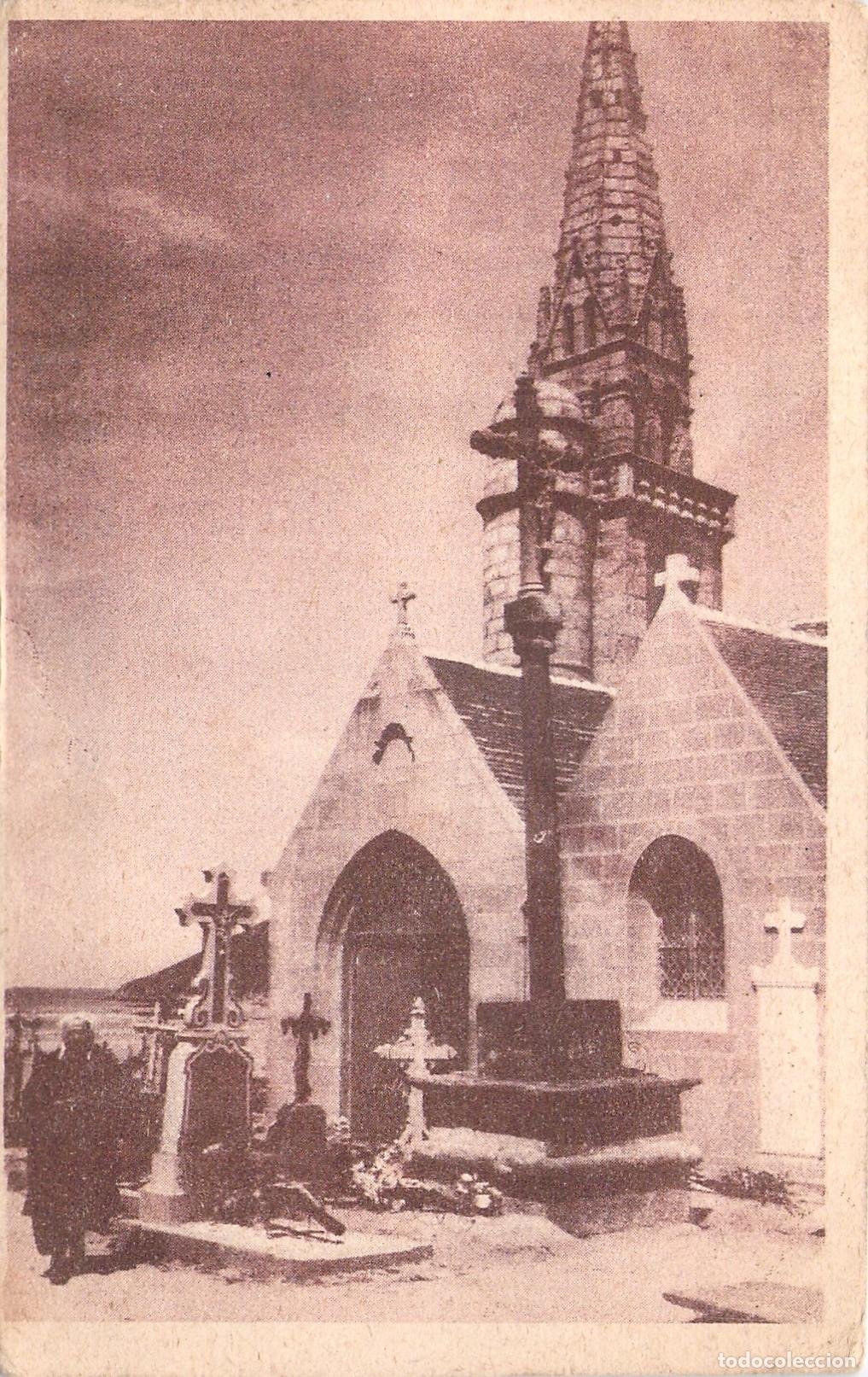 Postales: Postal de la Iglesia y Calvario de Saint-Michel-en-Gr&egrave;ve, Breta&ntilde;a