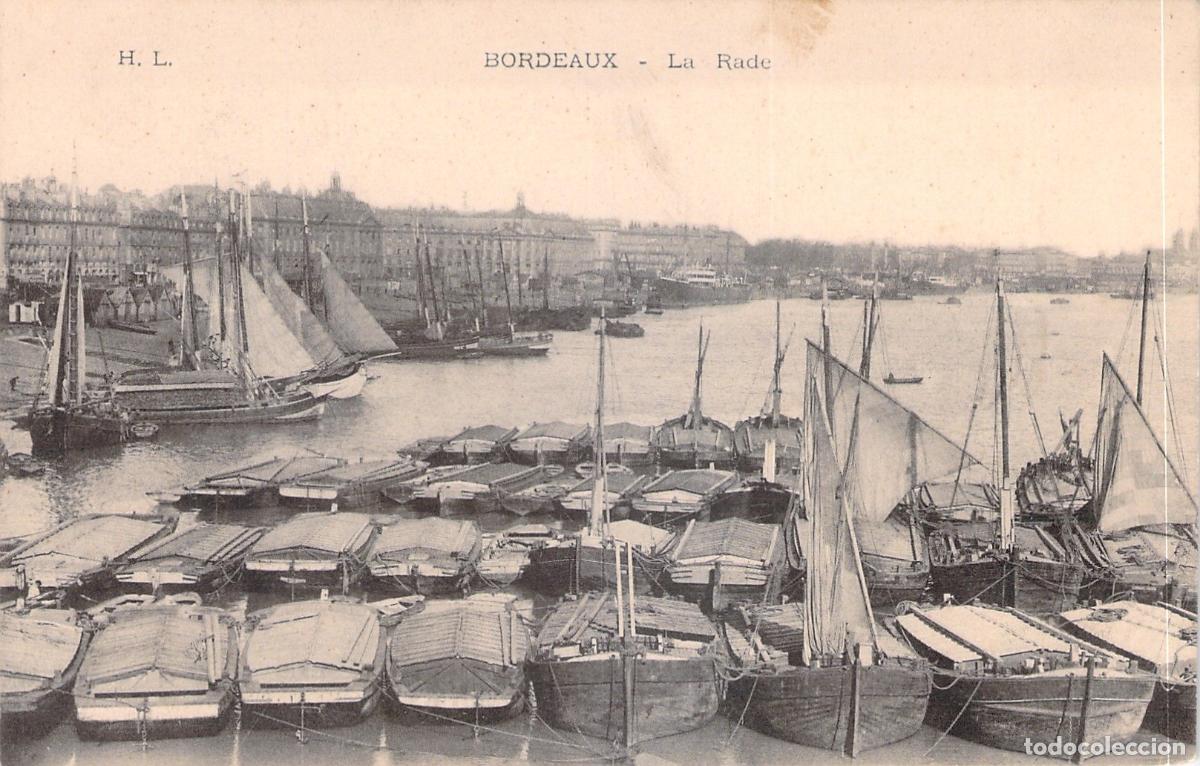 Postkarten: Postal de Burdeos, Puerto y Barcos en La Rade, Francia