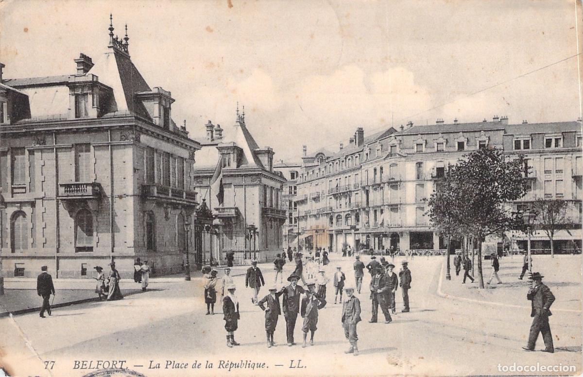 Postkarten: Postal de la Plaza de la Rep&uacute;blica en Belfort, Francia