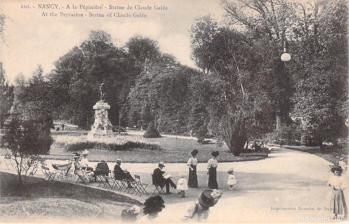 Postales: Postal de Nancy, Parque de la P&eacute;pini&egrave;re y Estatua de Claude Gel&eacute;e