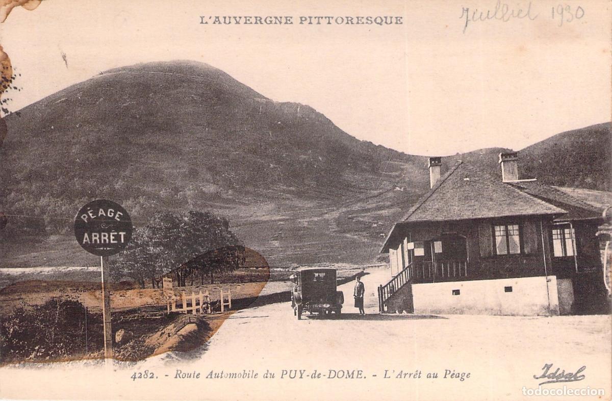 Postales: Tarjeta Postal de la Ruta de Autom&oacute;viles del Puy-de-D&ocirc;me y Parada de Peaje