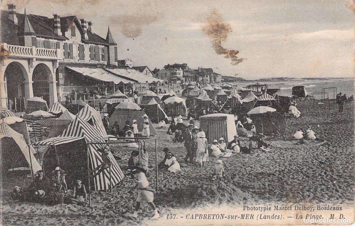 Postales: Postal de la Playa con Carpas en Capbreton-sur-Mer Francia