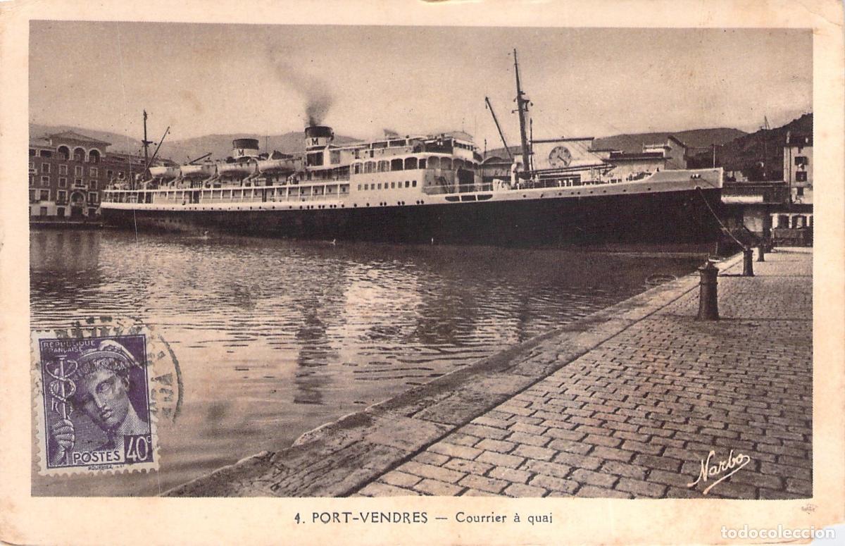 Postales: Postal de Port-Vendres con Barco de Correo en el Muelle