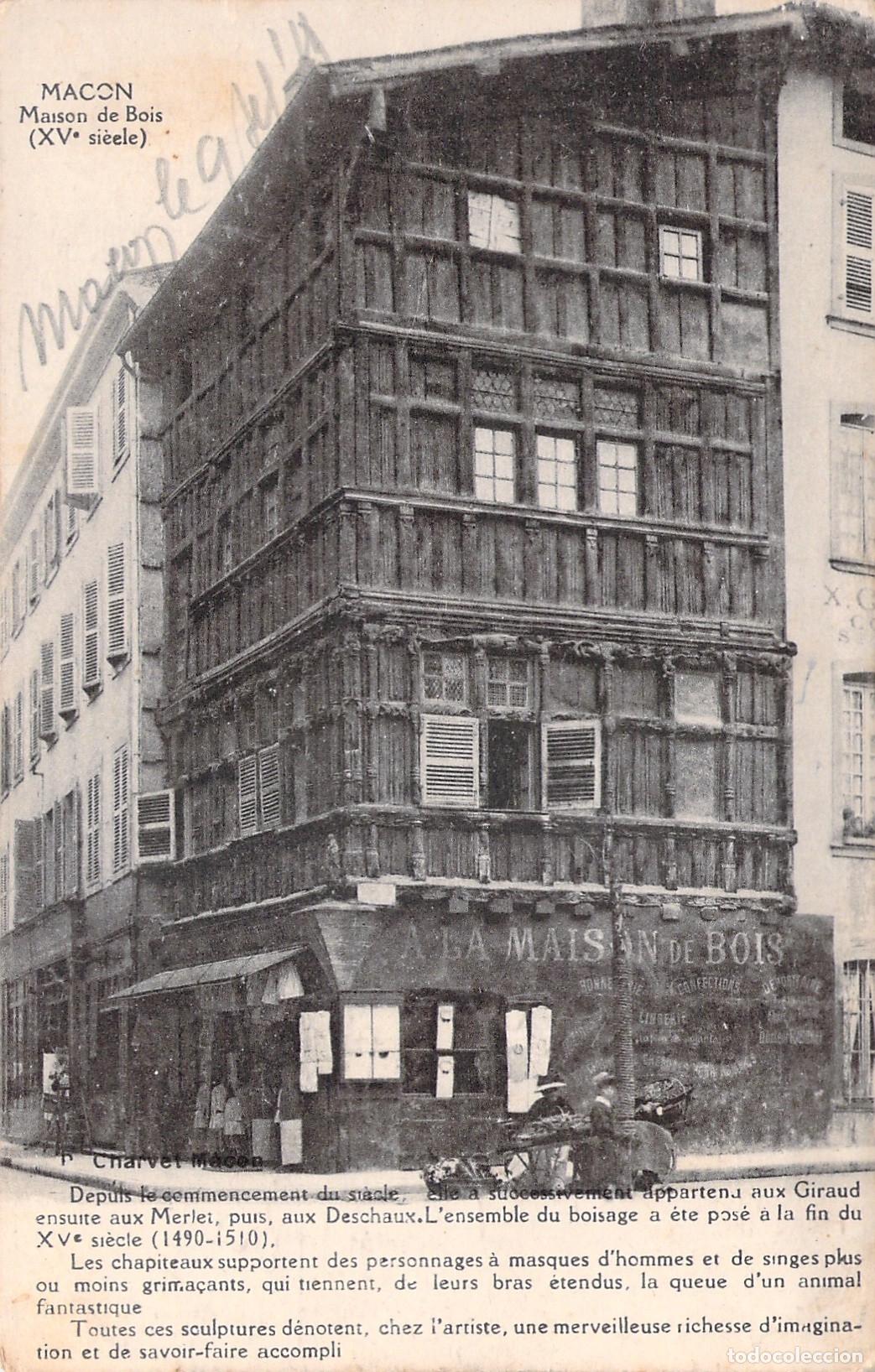 Postales: Postal de la Famosa Casa de Madera de M&acirc;con, Francia