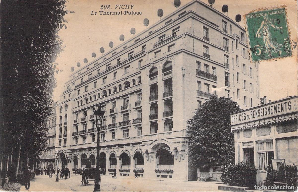 Postales: Postal de Vichy Francia, El Hotel Thermal-Palace