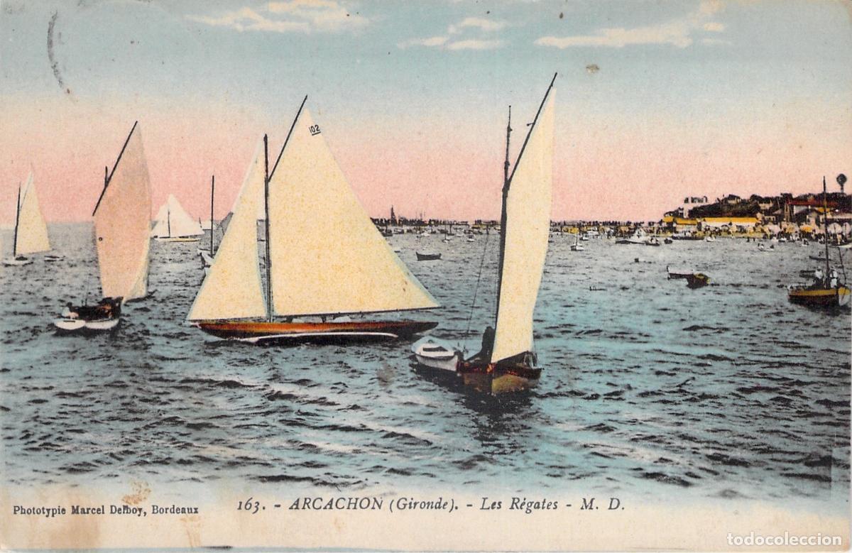 Postales: Postal de Regatas de Veleros en Arcachon Gironde